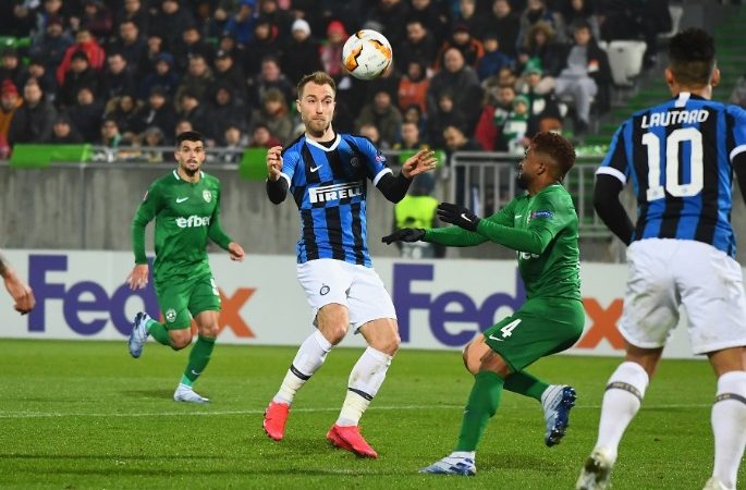 Due gol e poco altro: l’Inter stende il Ludogorets a Razgrad, prima rete in nerazzurro per Christian Eriksen