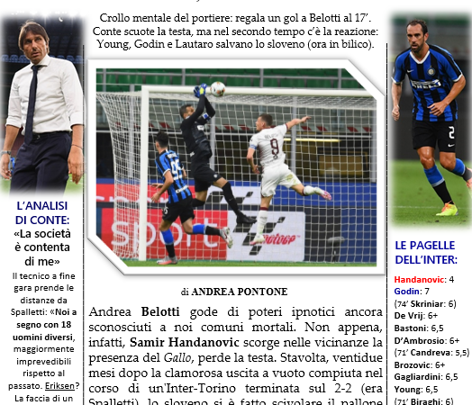 “Vittoria meritata, ma Handanovic sbanda”: la prima pagina del Corriere Nerazzurro