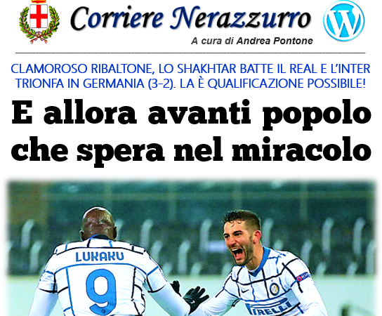 Corriere Nerazzurro – Edizione 02/12/2020 (Borussia M’Gladbach 2-3 Inter)