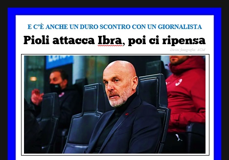 Pioli attacca Ibrahimovic, poi ci ripensa. E quel fuori onda col giornalista della Rai…