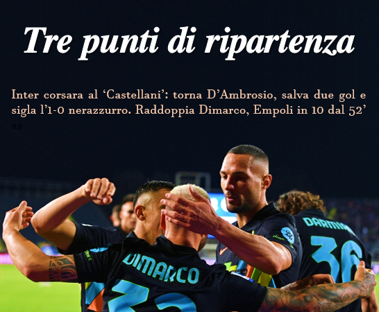 Corriere Nerazzurro – Edizione 28/10/2021 (Empoli 0-2 Inter)
